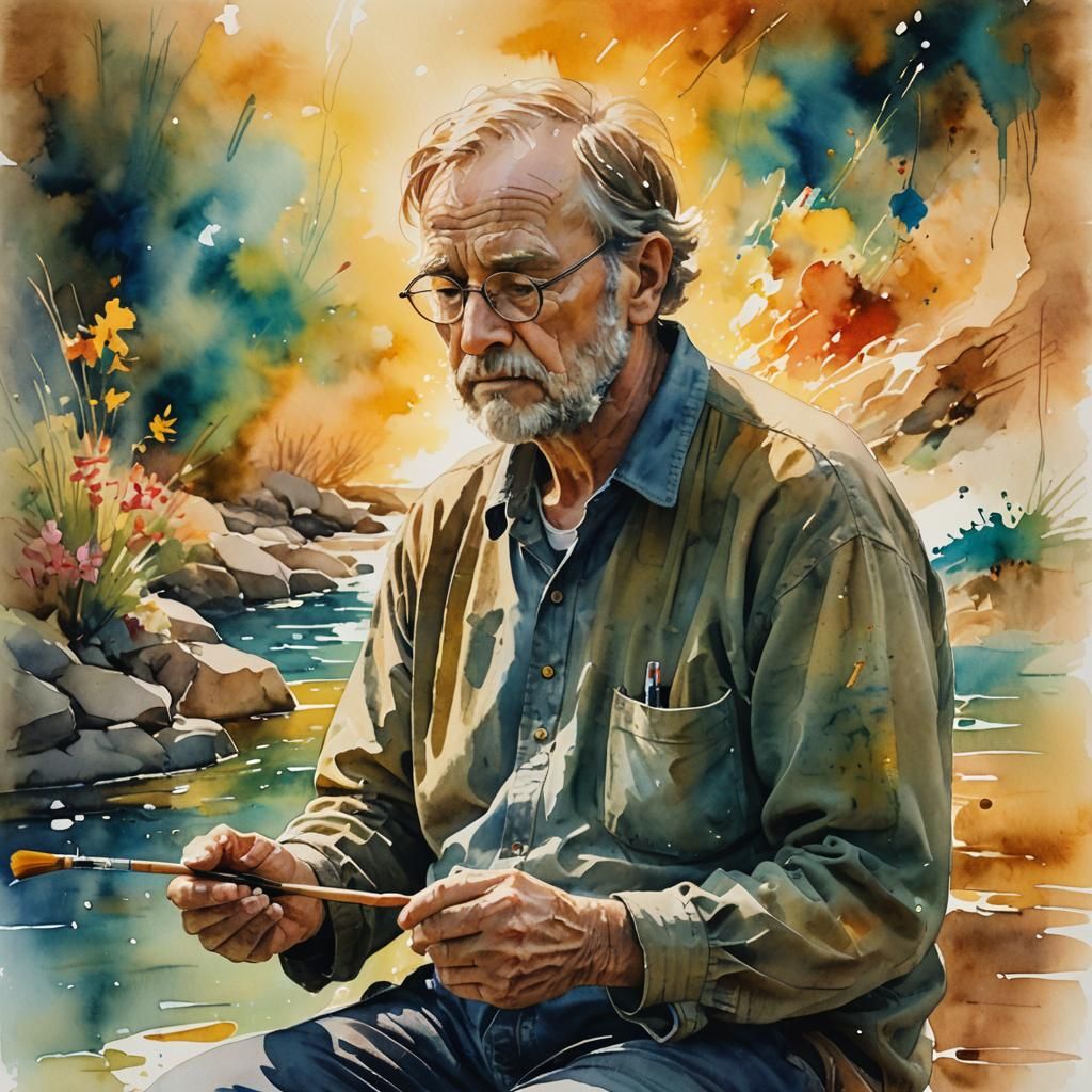 Blind Artist's Watercolor Dreamscape: An Impressionistic Vis...