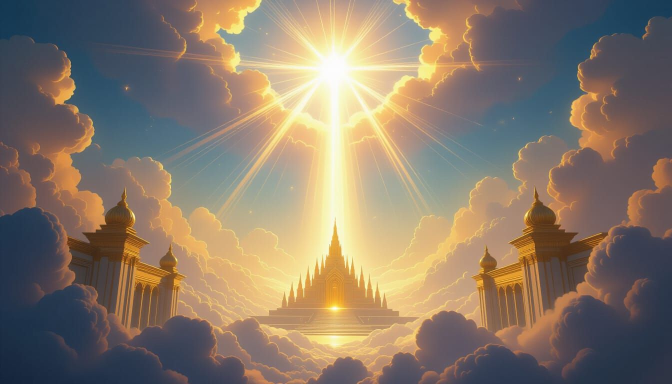 Divine Light Descends on Celestial Paradise