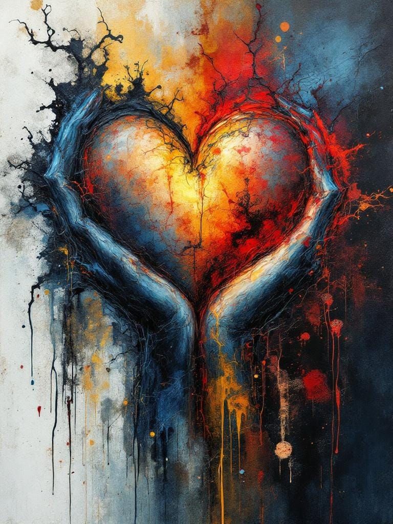 Charred and Rusty Liquified Muslin [lots of descriptive flowing words] and Holding Hands