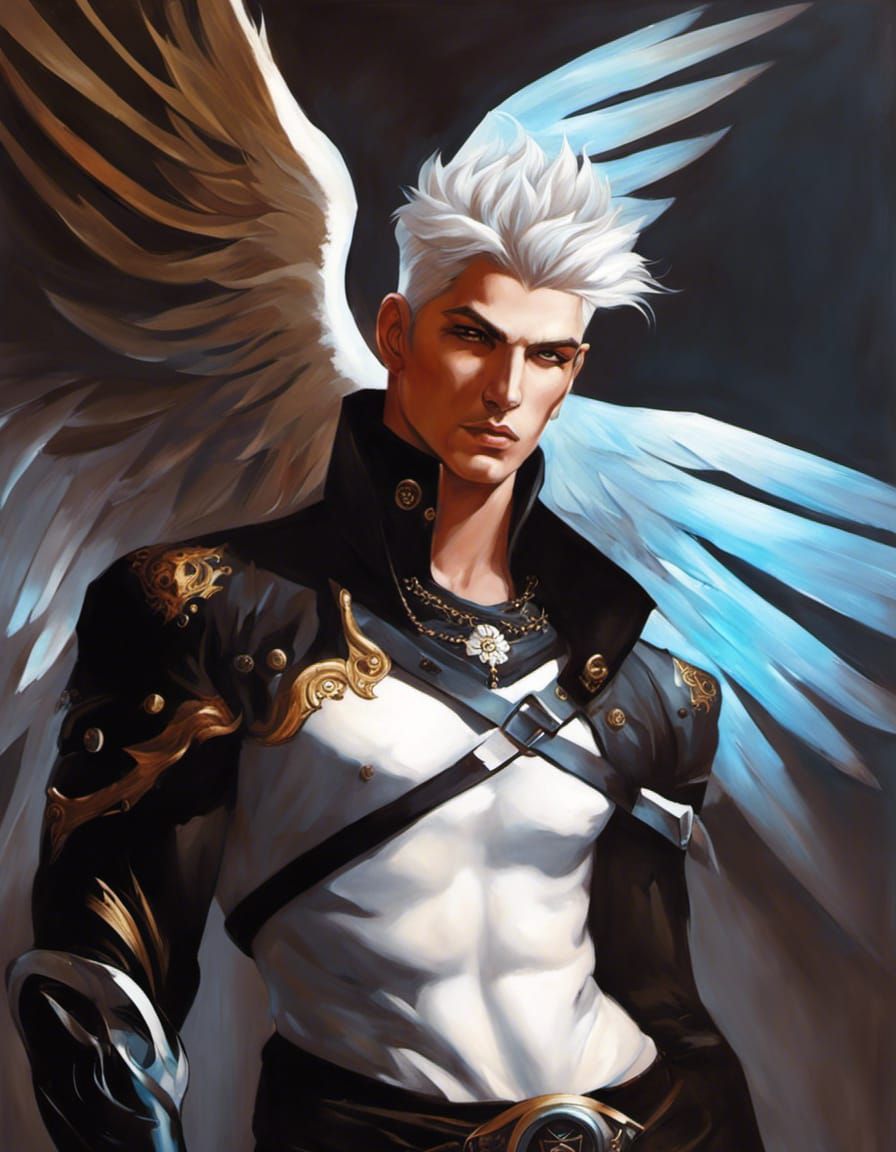 Gothic Male Mercy in Acrylic Painting Style