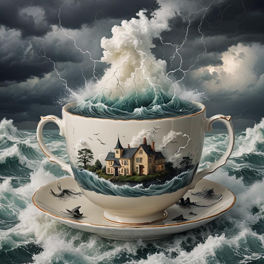 Storm in a Teacup: AI Generated Image