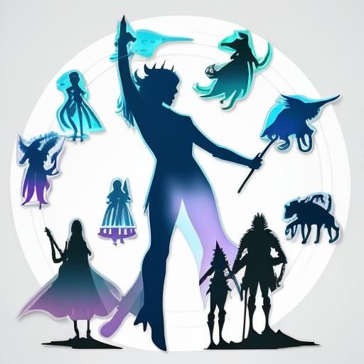 Multi-Layered Fantasy Silhouettes on Matte Background