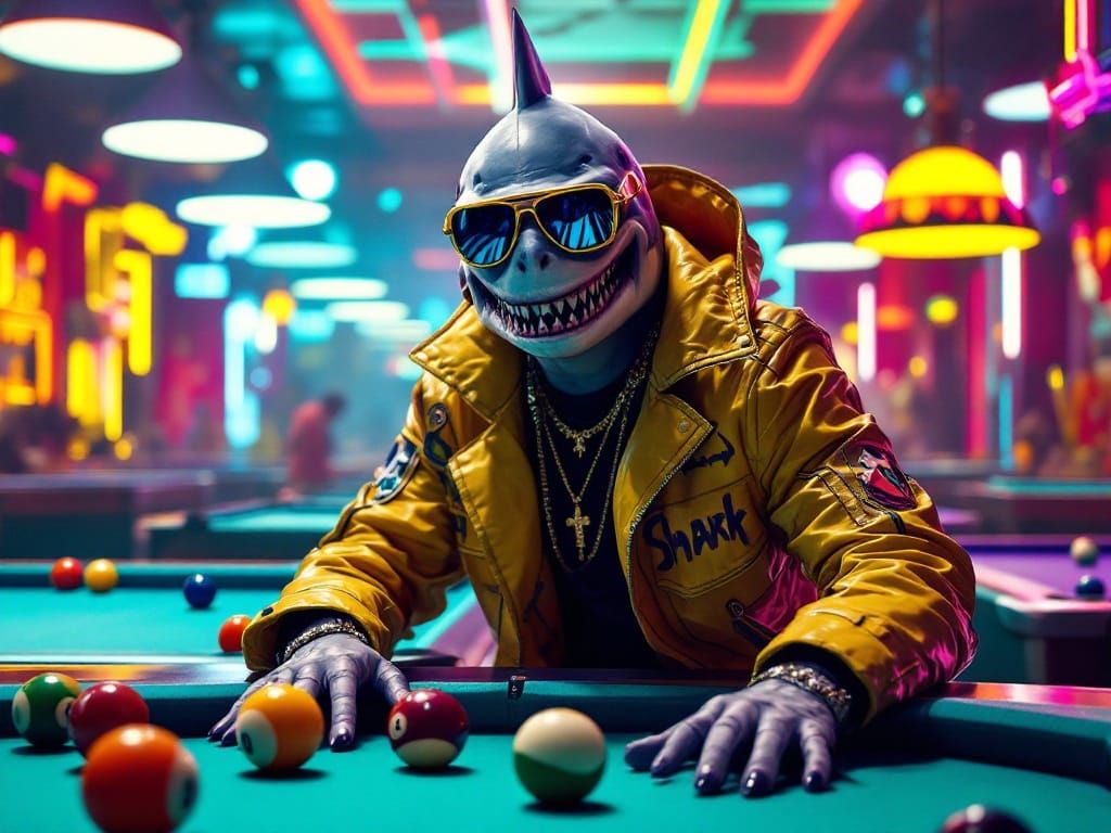 Pool Shark in Futuristic Cyberpunk Style