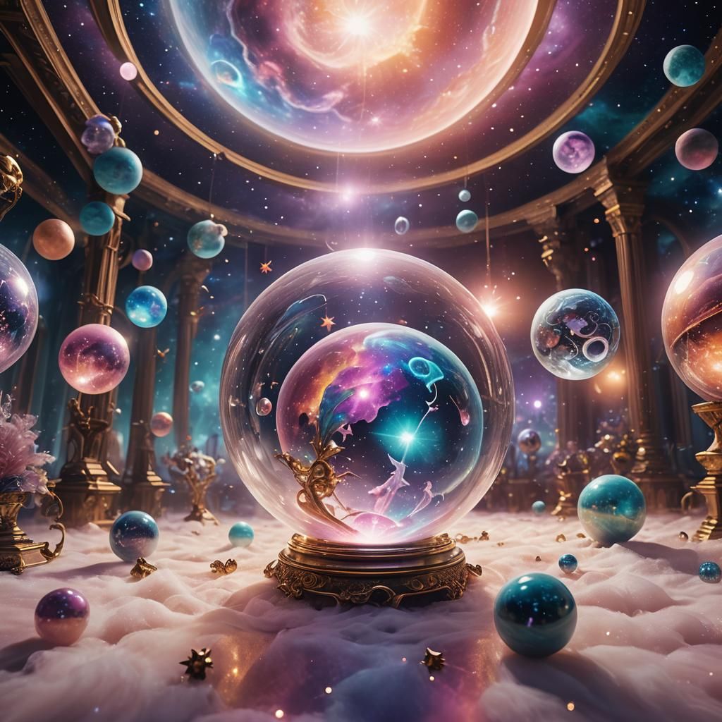 Glowing Orb in a Surreal Celestial Dream