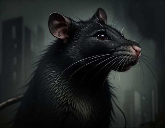 Dark Surrealism: A Rat's Grungy Feast