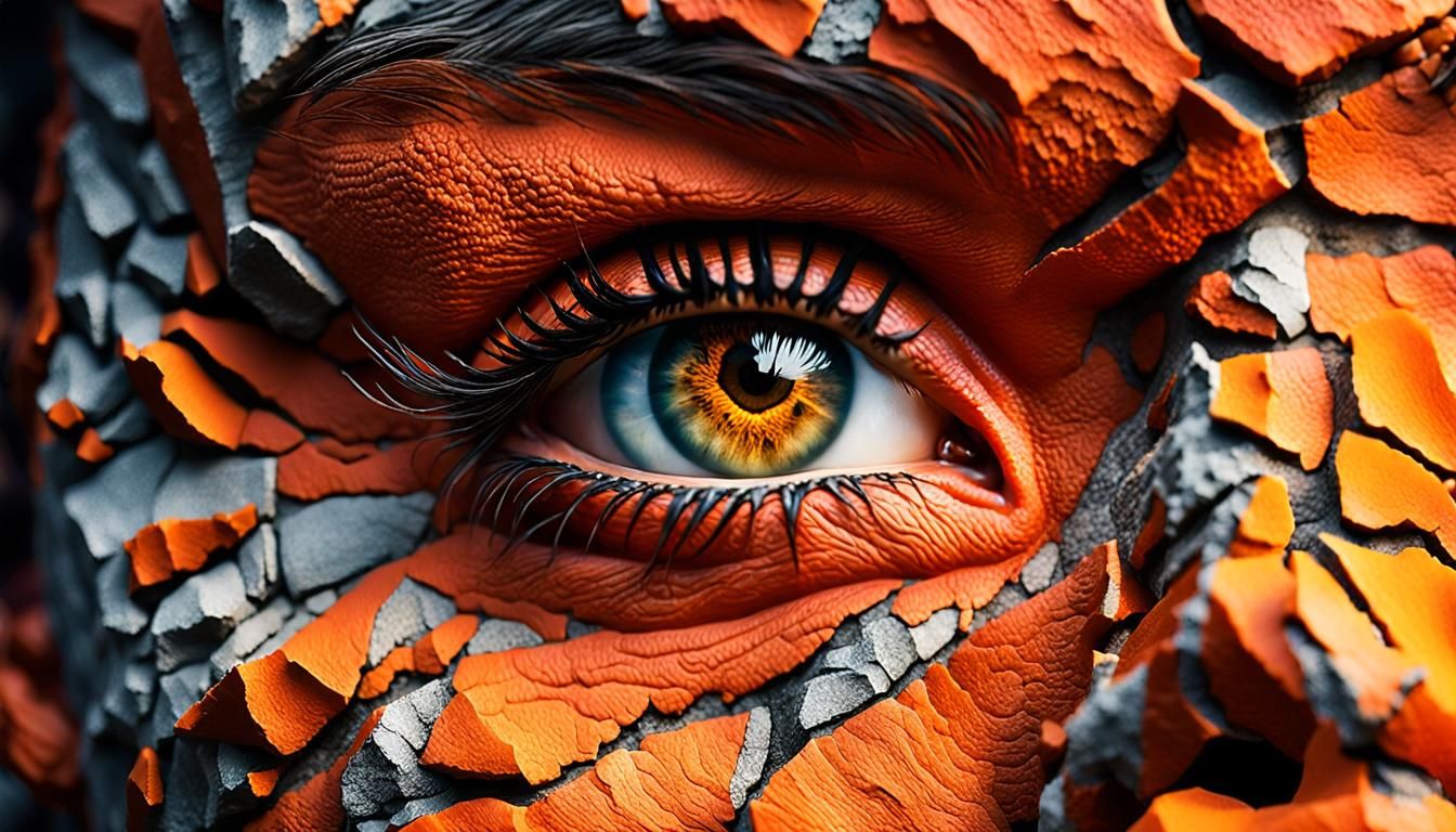 Stone Faced Woman with Celestial Eyes