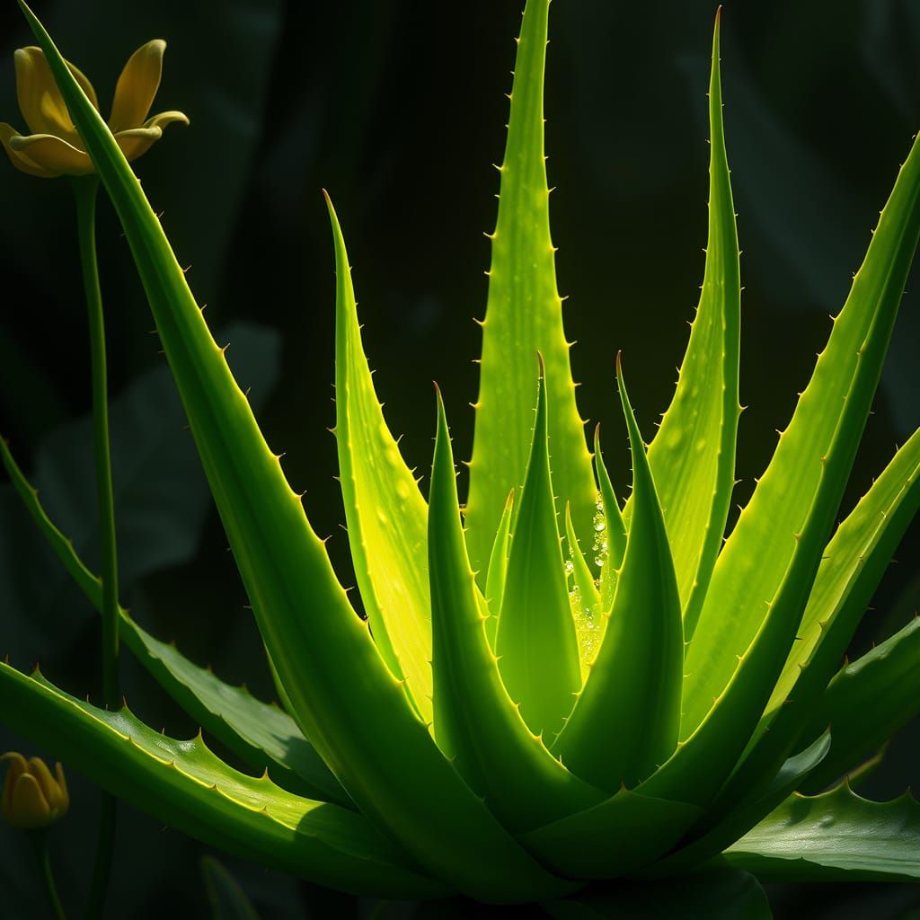 Mystical Aloe Vera in Dark Fantasy Art