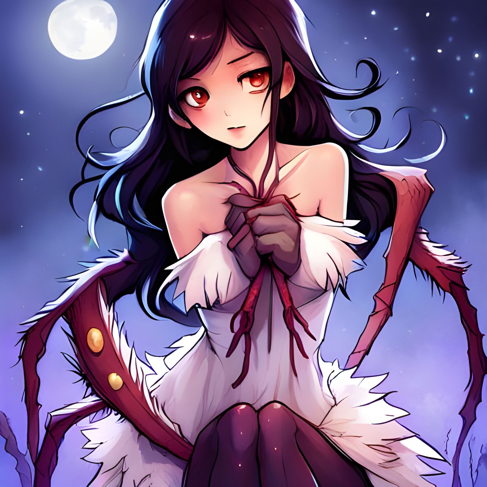 Cute Spider Queen in Manhwa Style