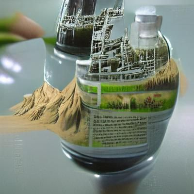 Rice Extract Bottle: Detailed Matte Painting