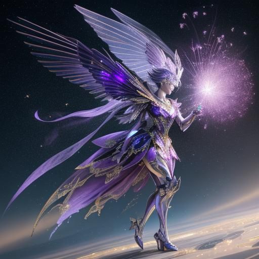 Glitter Ghost Fairy Casting Spells in Sci-Fi Style