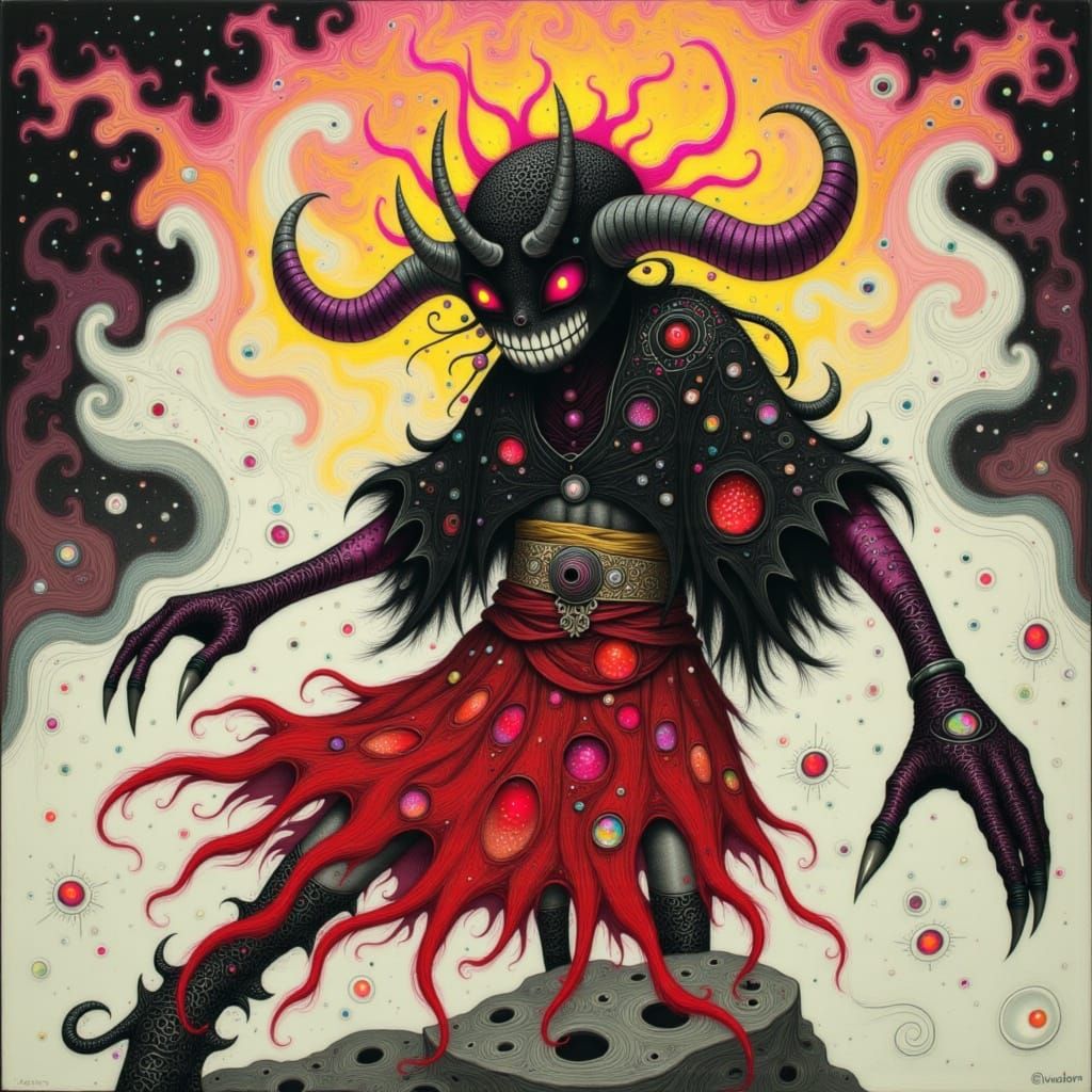 Demonic Hōsōkami Oni in Mystical Aura