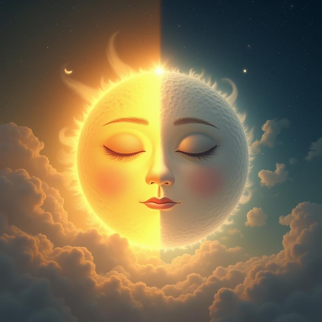 Celestial Sun and Moon in Harmonious Conversation