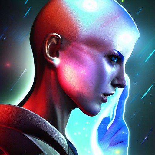 Holographic Cosmic Illustration in Pablo Amaringo Style