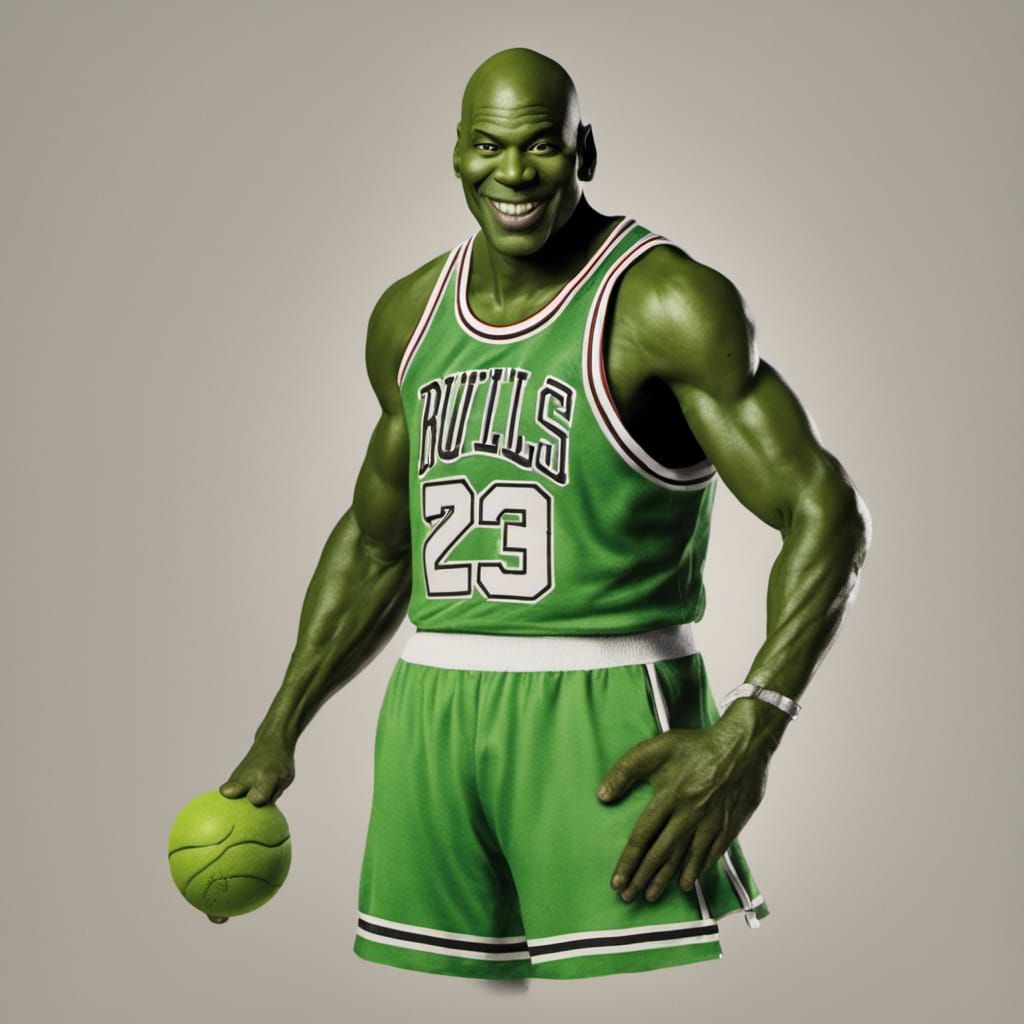 Michael Jordan as Shrek: A Humorous Fusion