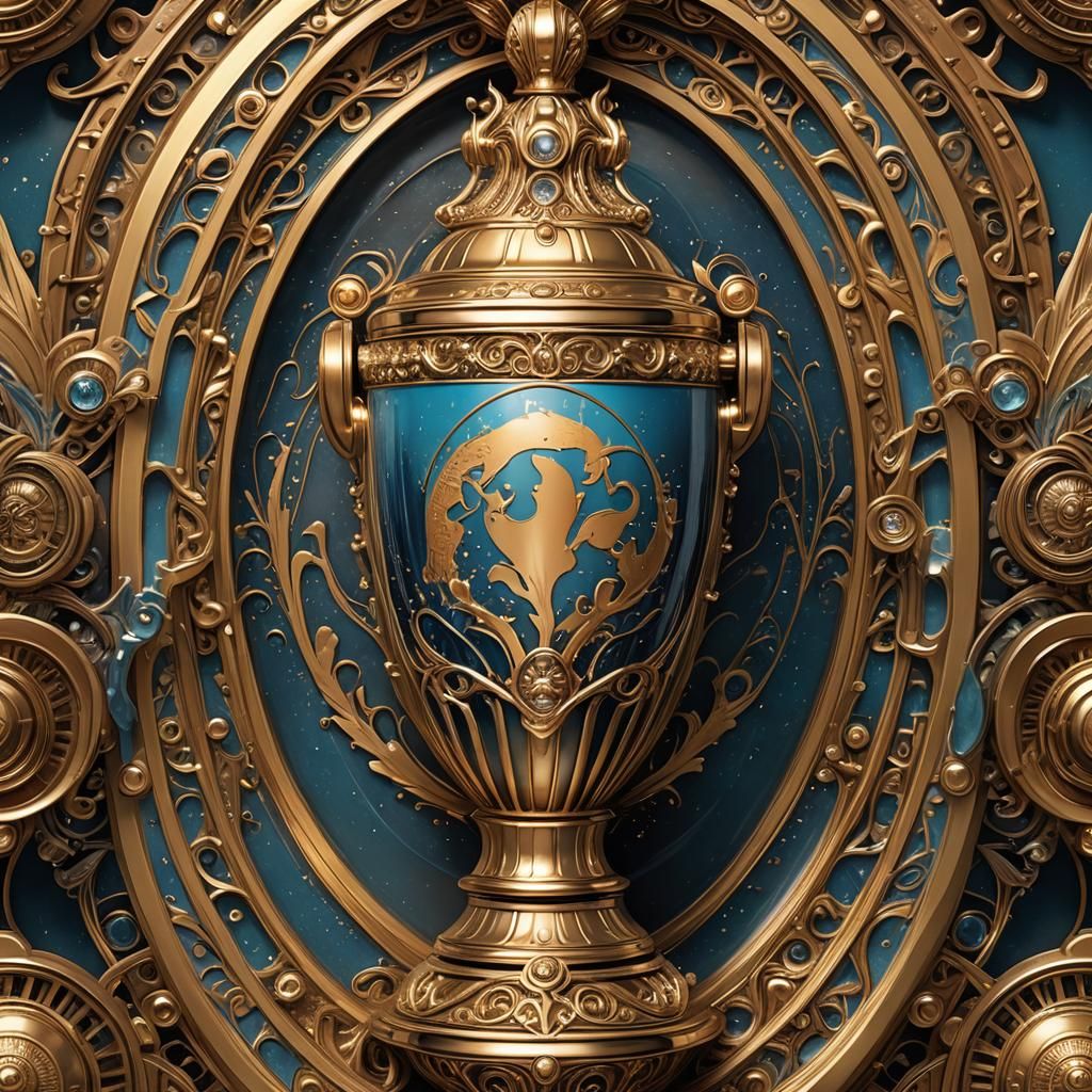 Biopunk Art Deco Urn with Flowing Spirit Energy