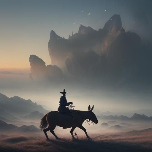 Rabbits Ride South in Dreamlike Surrealism