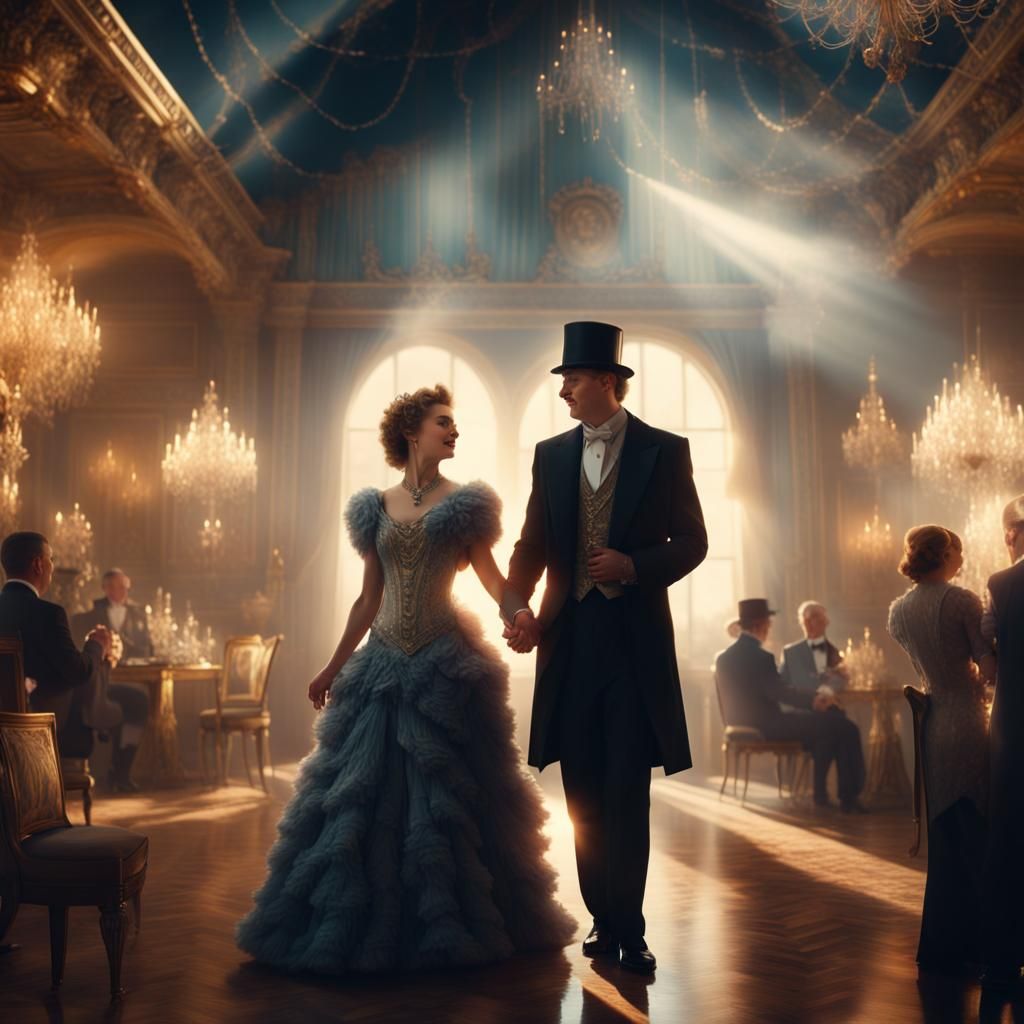 New Year's Eve: Nostalgic Ballroom in Digital Art