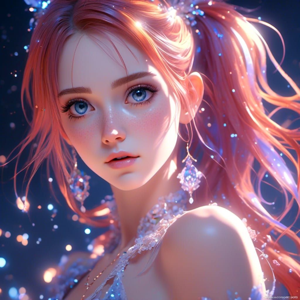 Anime Girl Transformation with Volumetric Lighting