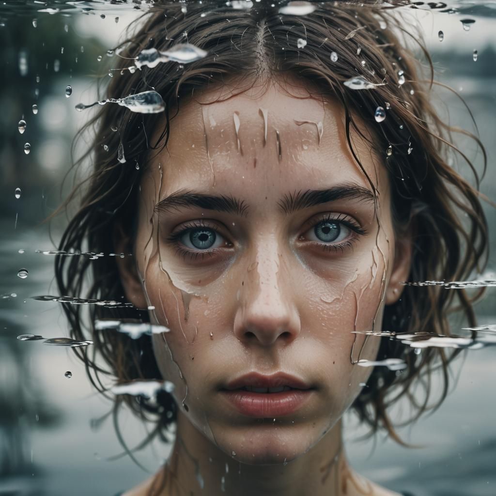 Distorted Reflection: A Surrealist Portrait of Inner Turmoil