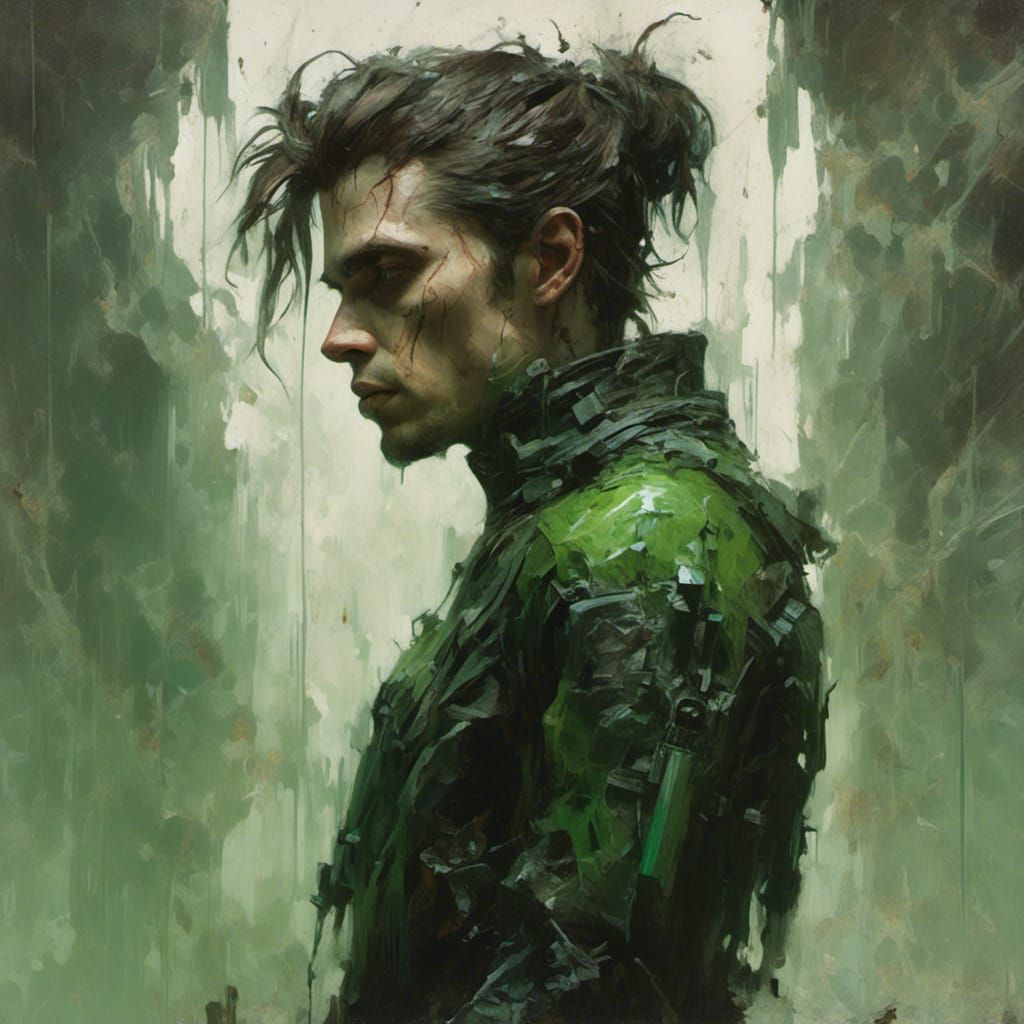 Man in Scientific Exo Suit Portrait, Hyperdetailed