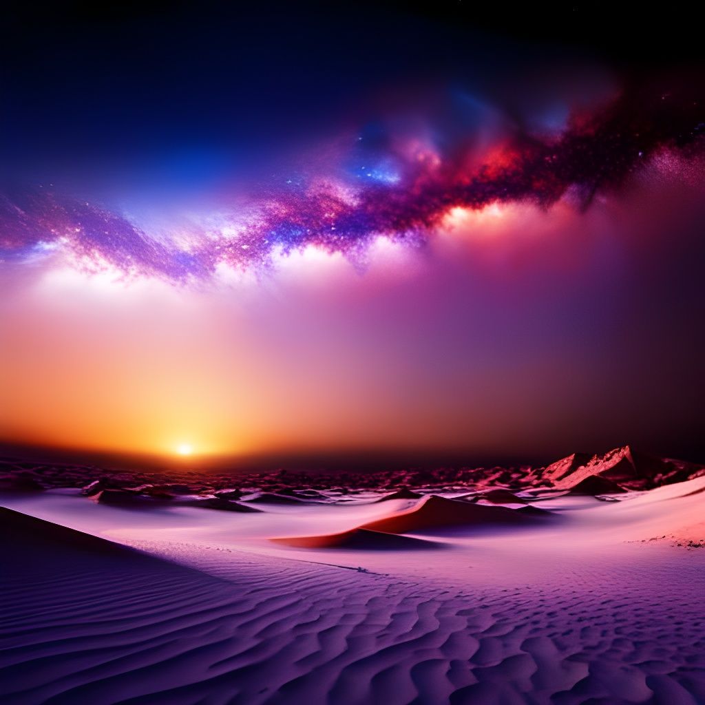 Desert Galaxy Night in Graffiti Art Style
