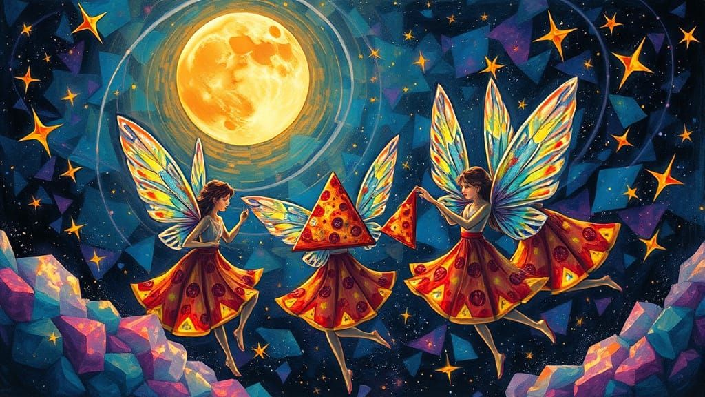 when pizza dances in the night sky
