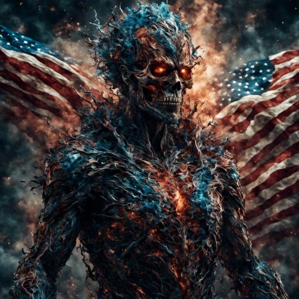 Patriotic Businessman Portrait in Hyperreal Style