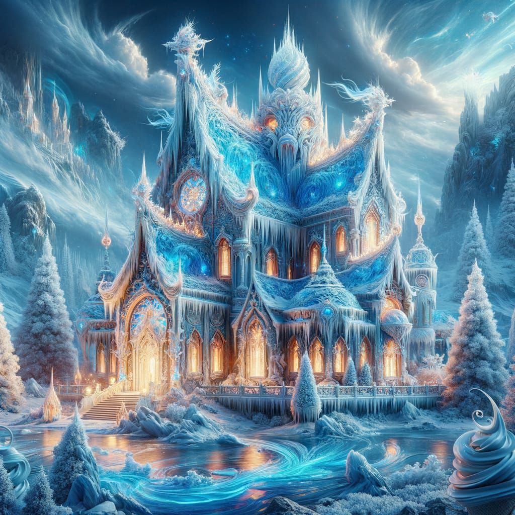 Ice Queen's Ice Cream House: A Matte Painting