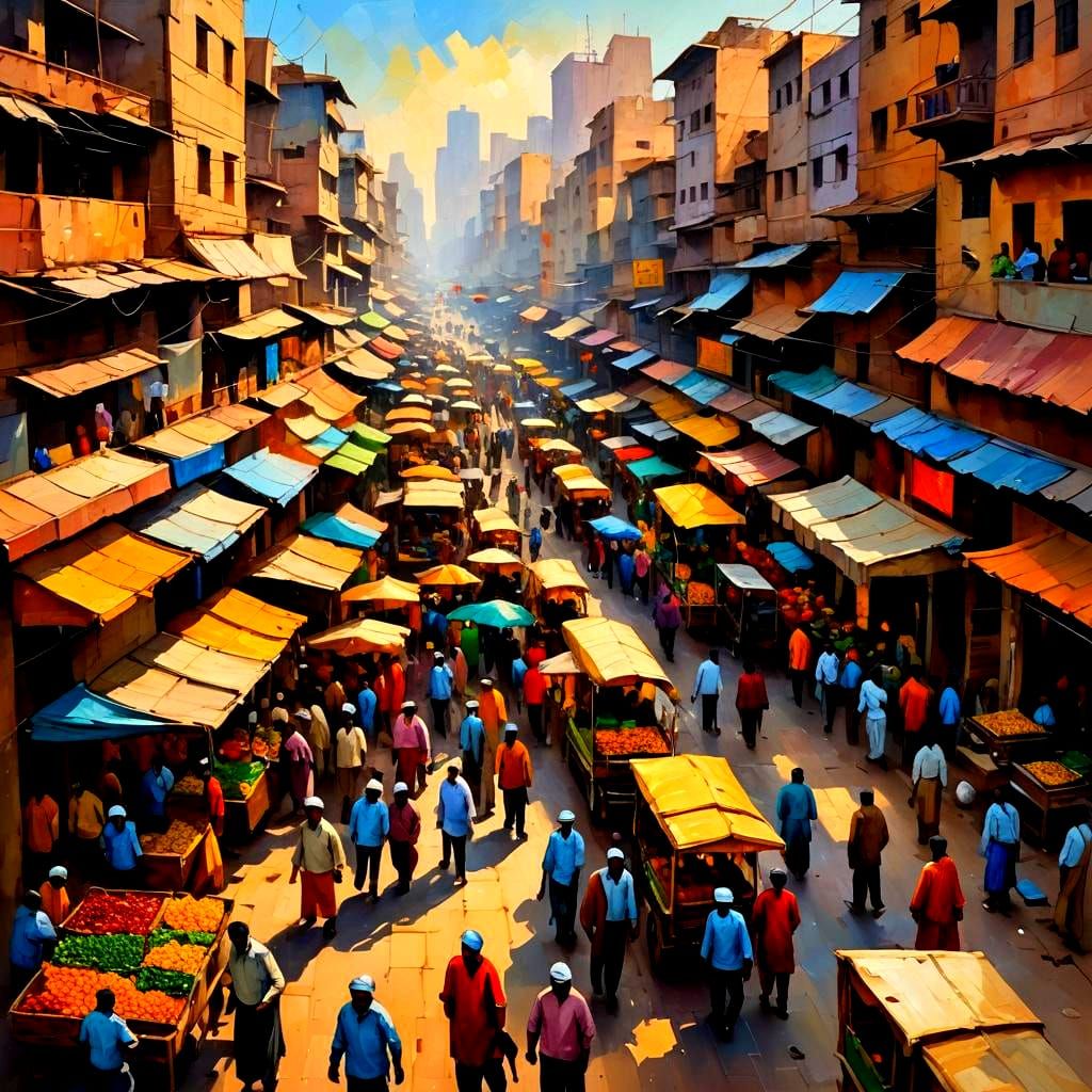 Impressionist Painting of New Delhi with Broad Brushstrokes