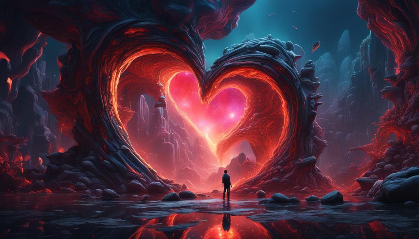 Abstract Love: Detailed Matte Painting in Deep Color