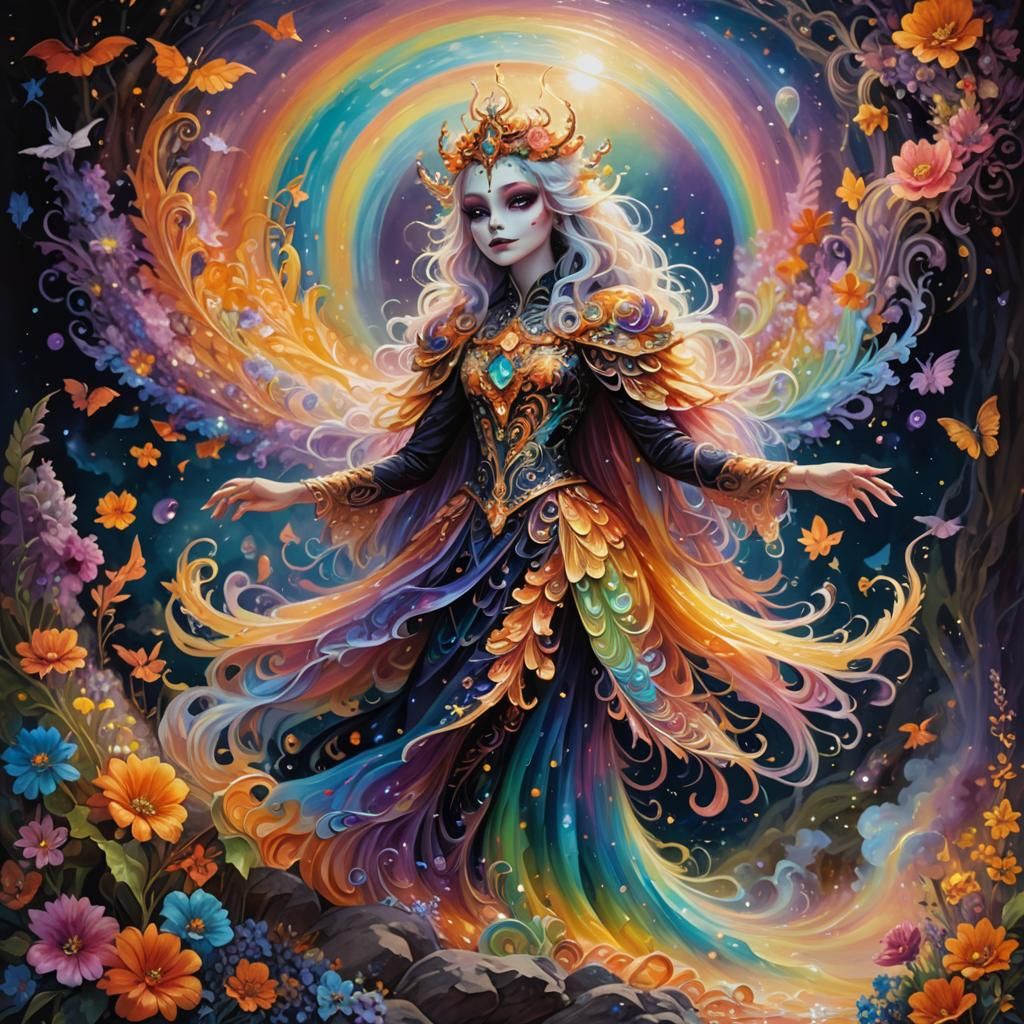 Benevolent Halloween Creature with Iridescent Layers