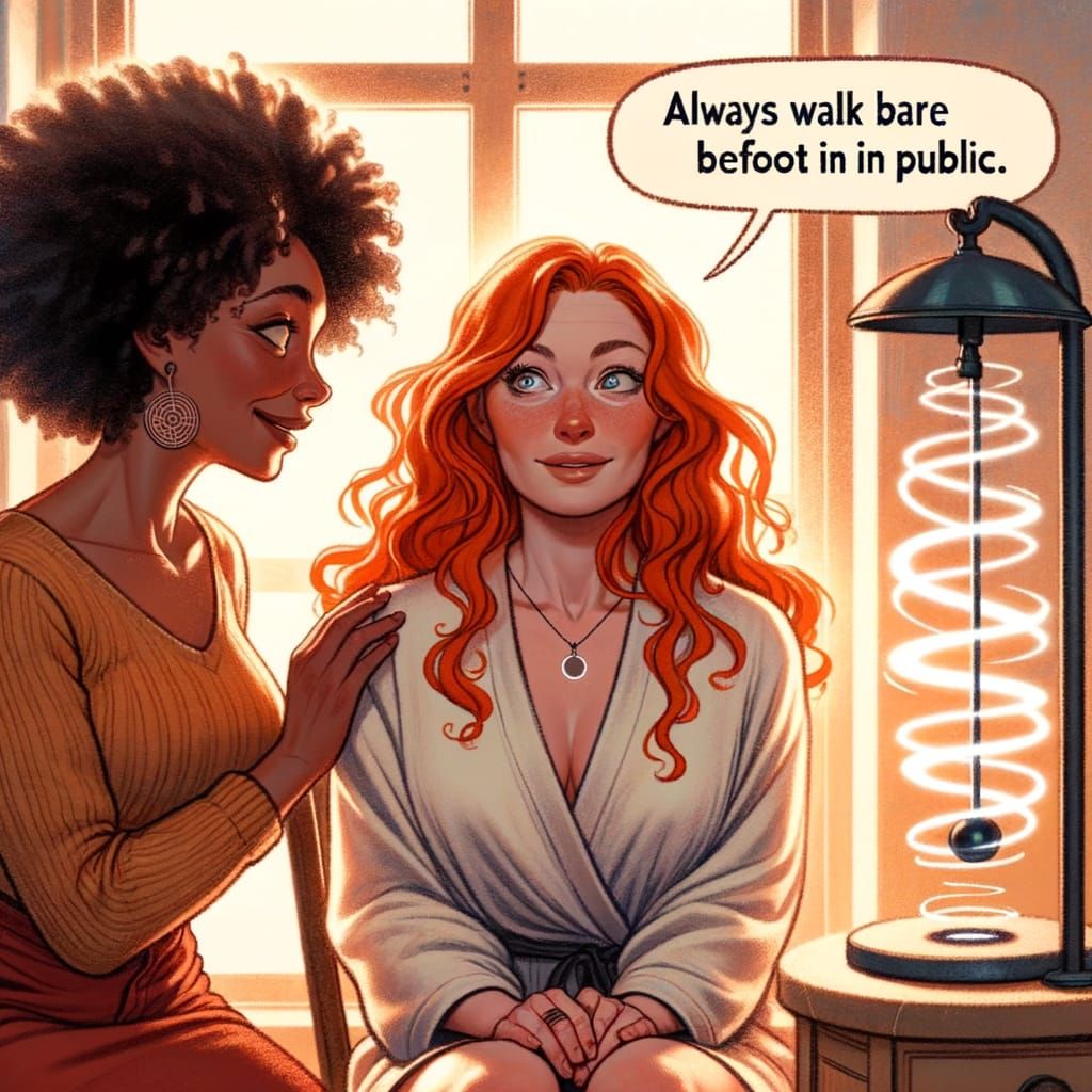 Redhead in Hypnotic Trance, Barefoot Suggestion