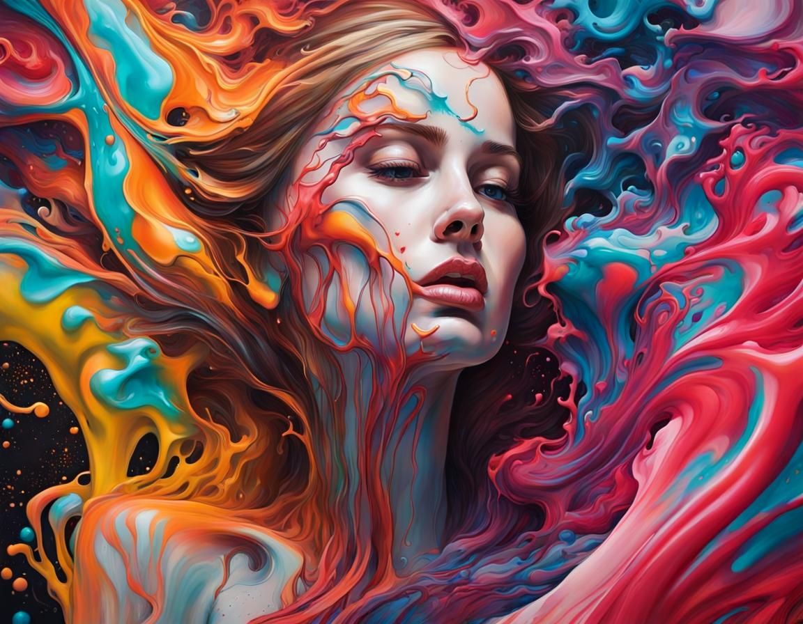 Fluid Art: Polychromatic Graffiti of the Female Form