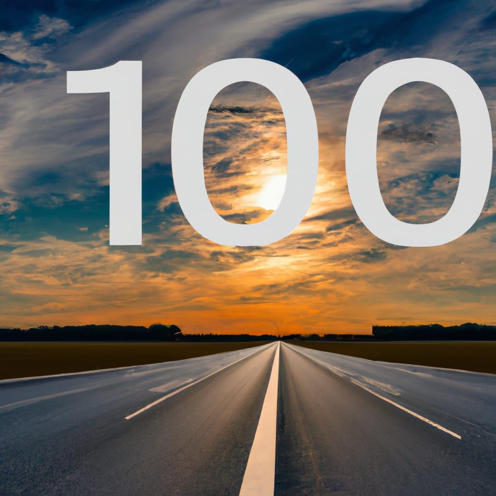 Design text Arial bild "100"

Road sign with 100 on a wide s...