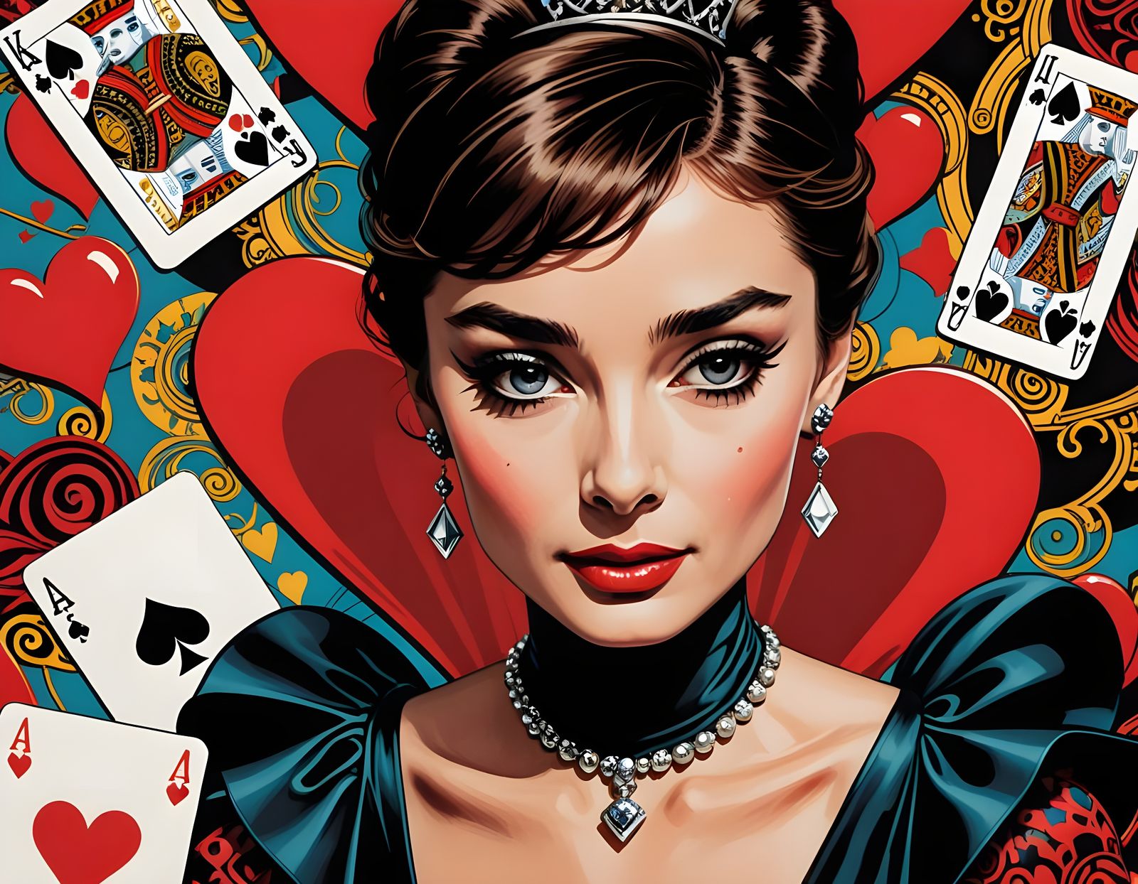 Audrey Hepburn as Alice, a Comic Book Rendition
