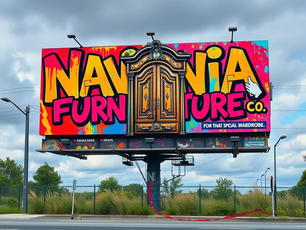 Whimsical Billboard for Narnia Furniture Co