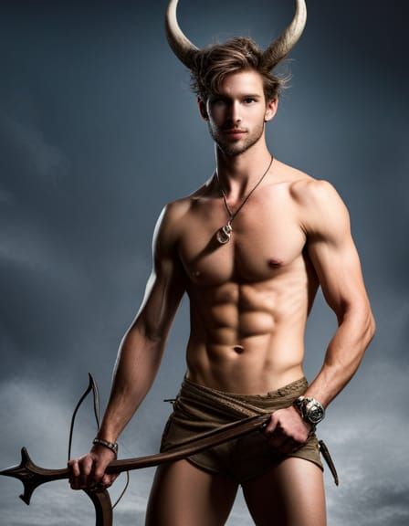 Mischievous Faun Archer in Woodland Setting