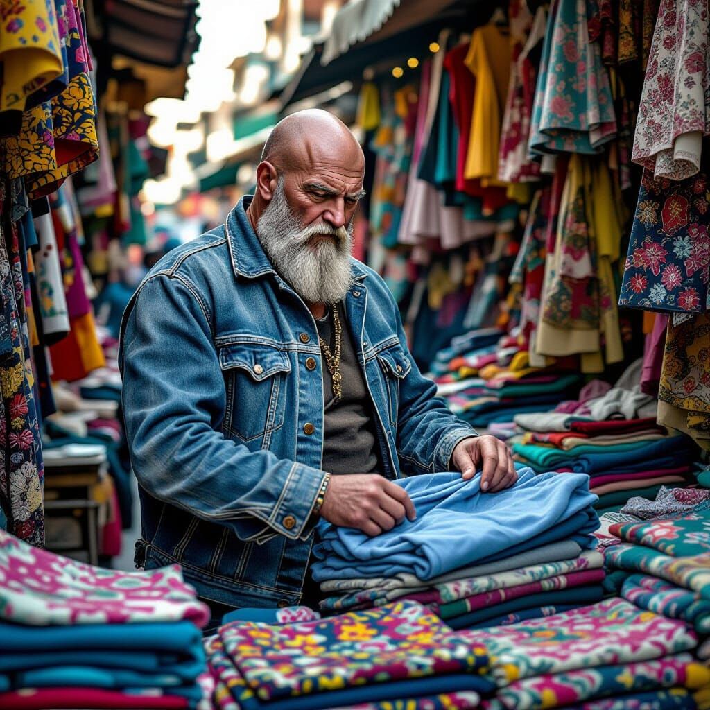 Thanos's Flea Market Adventure: A Digital Art Scene