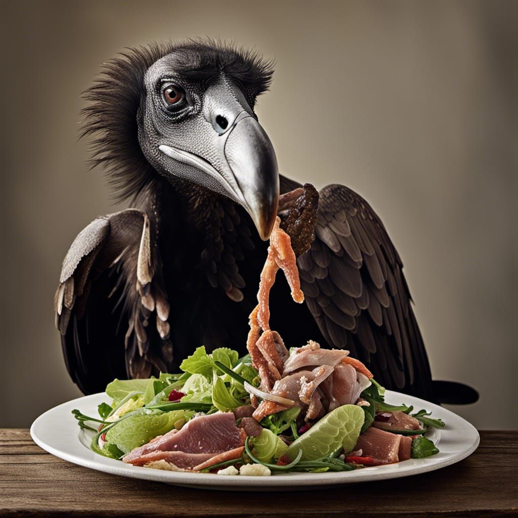 Vulture's Fish Head Feast: A Professional Portrait
