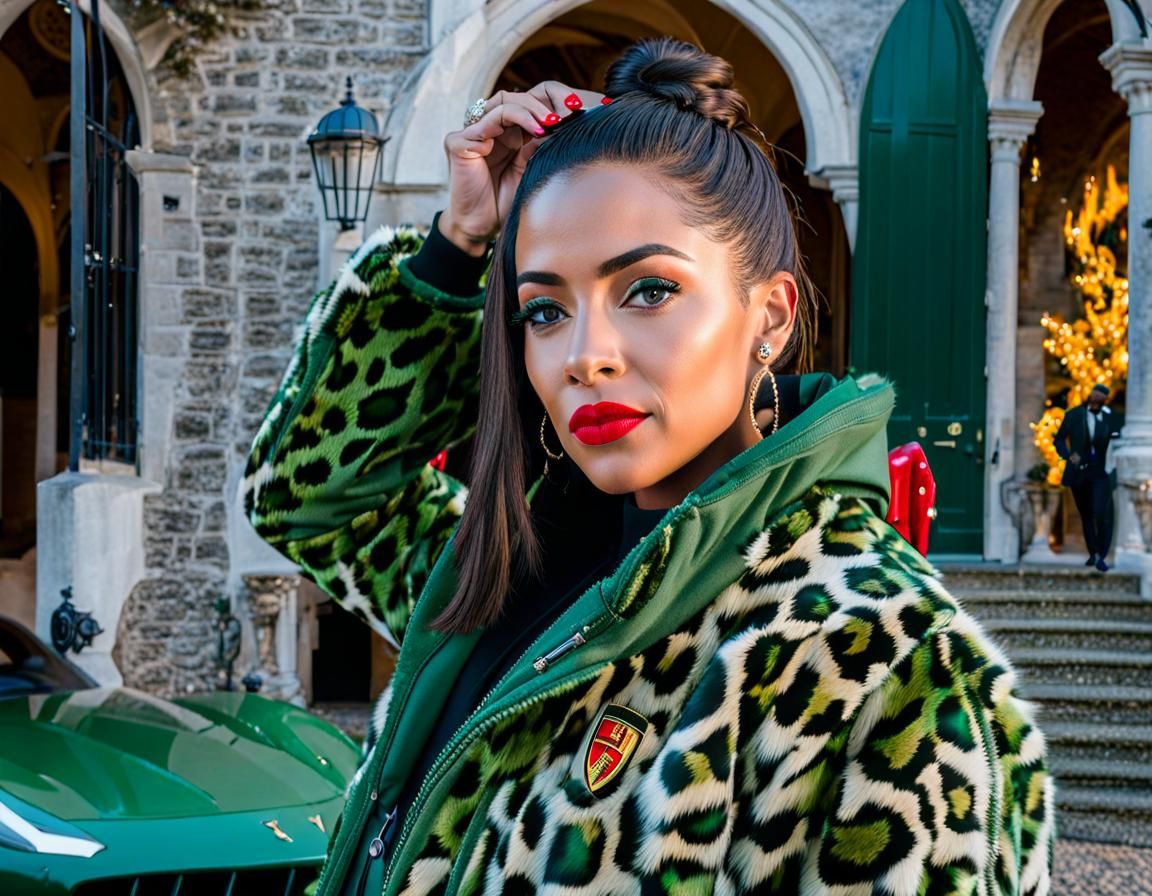 Slytherin Fashionista with Ferrari in Digital Art