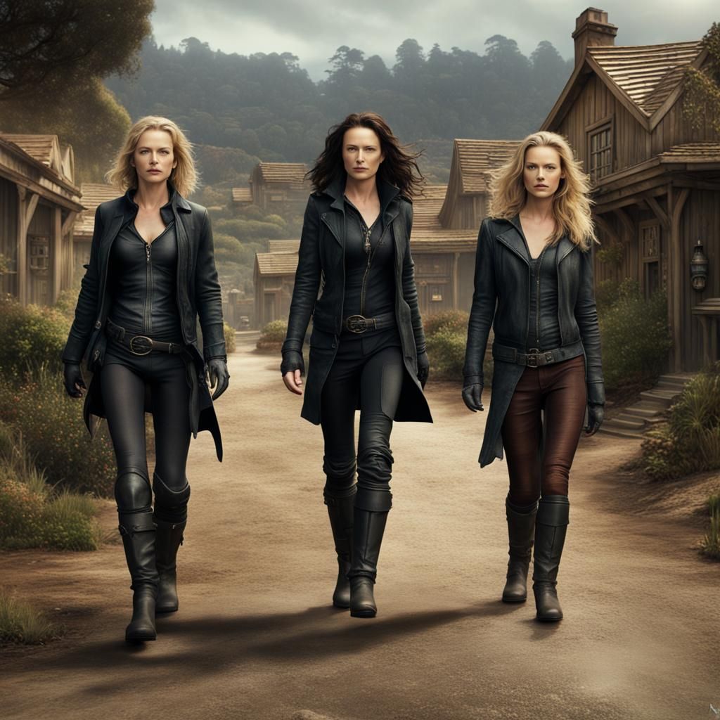Women in Black Leather in Carmel: Fantasy Concept Art