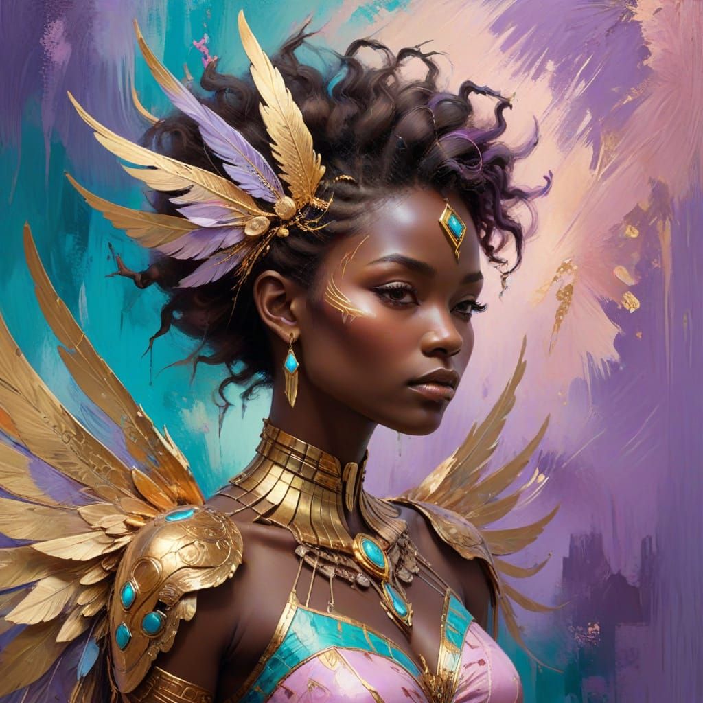 Regal Fairy in Afrofuturistic Elegance