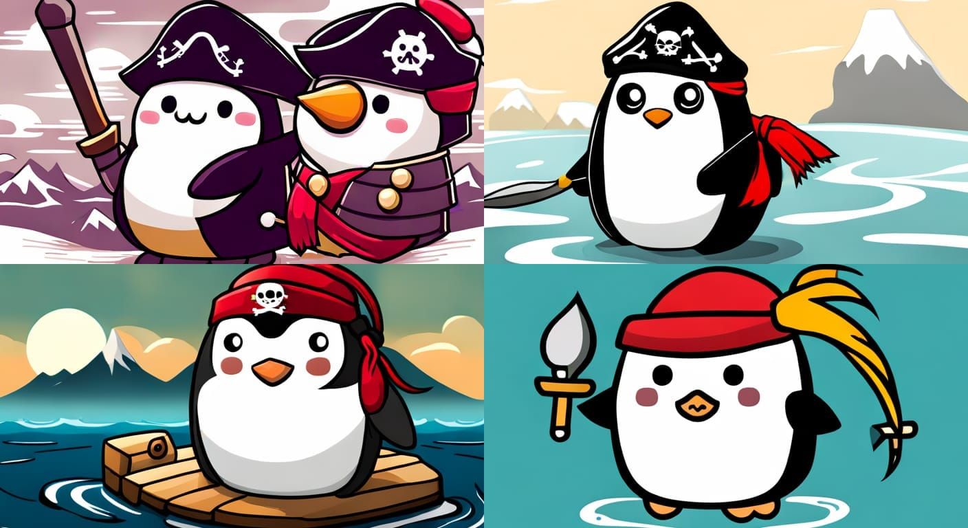 Kawaii Penguin Pirate of the North