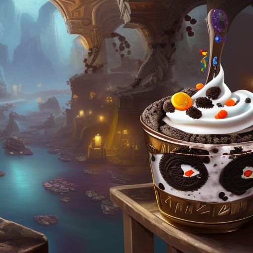 Detailed Oreo McFlurry Fantasy Concept Art