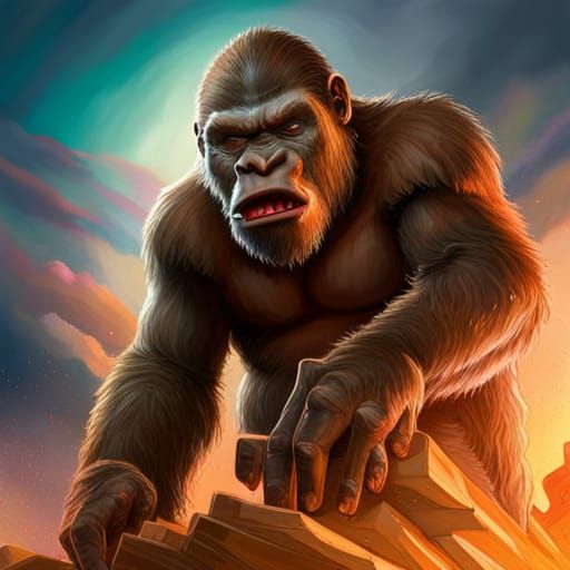 Hyperrealistic King Kong Hogzilla Portrait