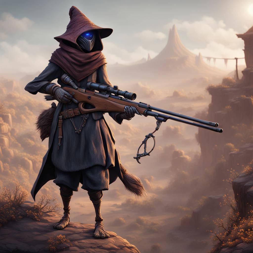 Kenku Sniper Female in Detailed Matte Painting
