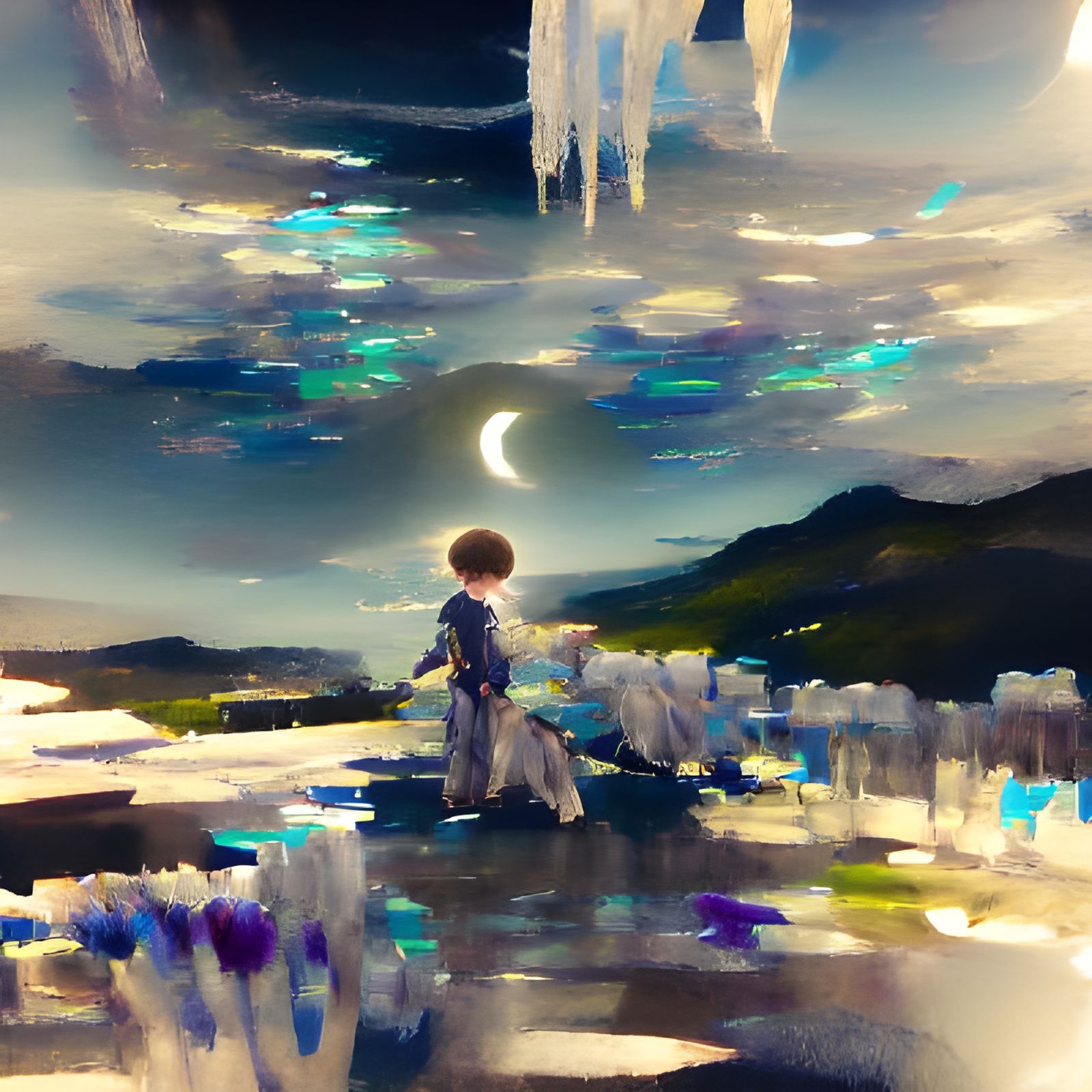 Elysium in Moonlight: Minimalist Art