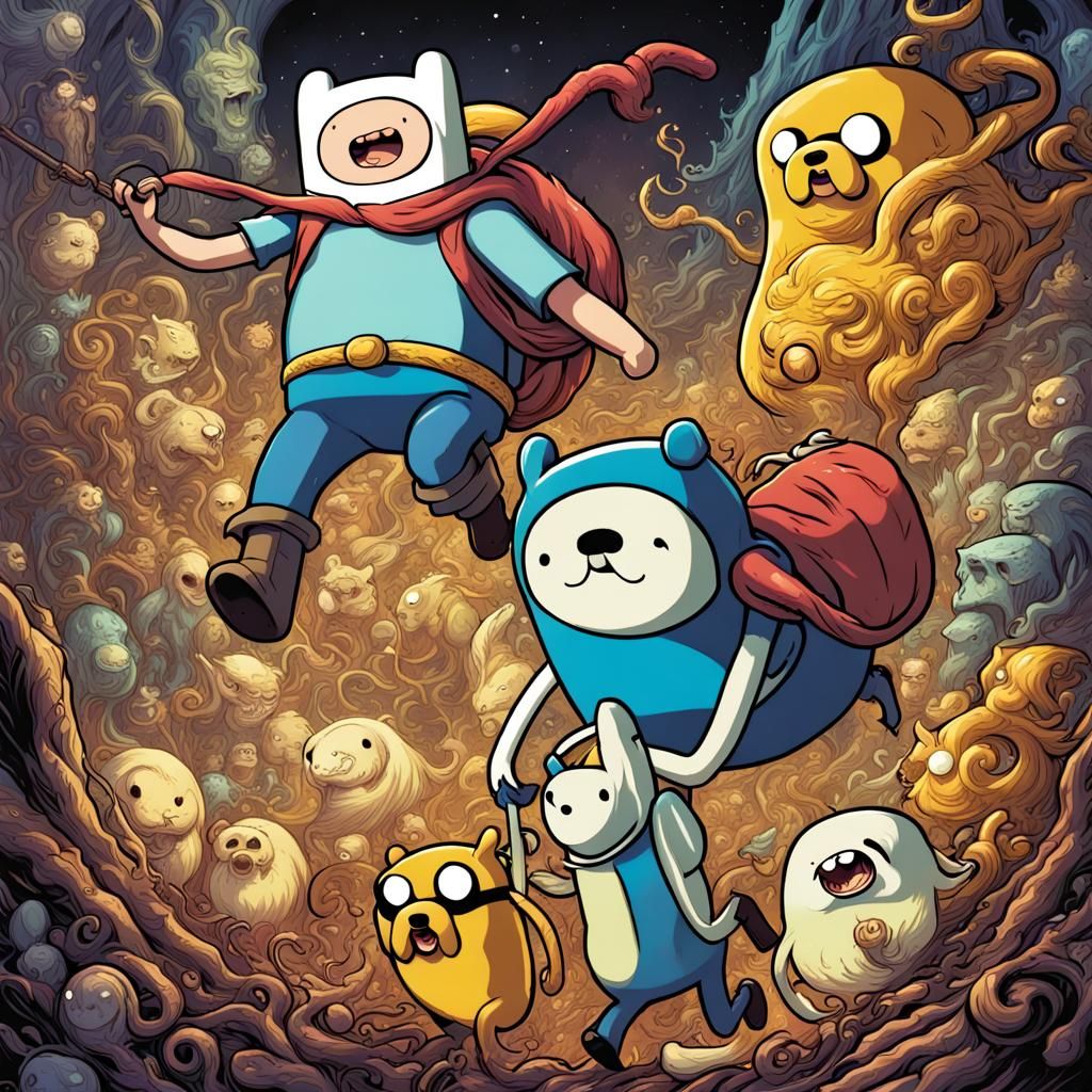 Jake from Adventure Time in Comic Book Style