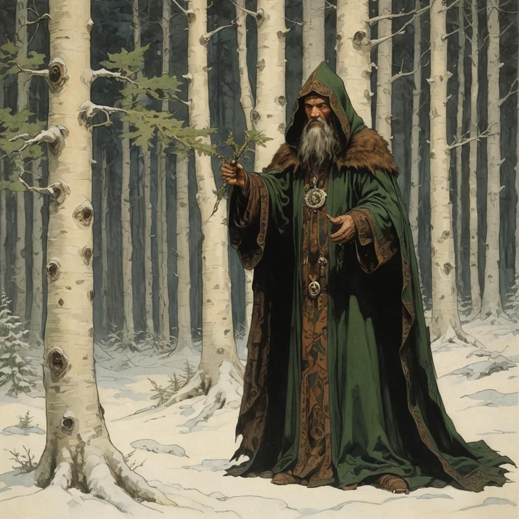 Nordic Wizard in Forest of Spirits