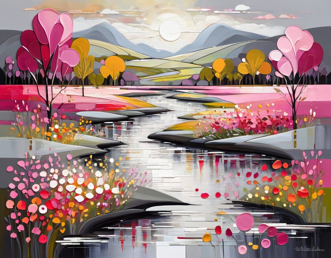 Vibrant Modern Art Abstractions in Pastel Hues